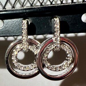 Brand New Never Worn Authentic Swarovski Crystal Double Circle Earrings